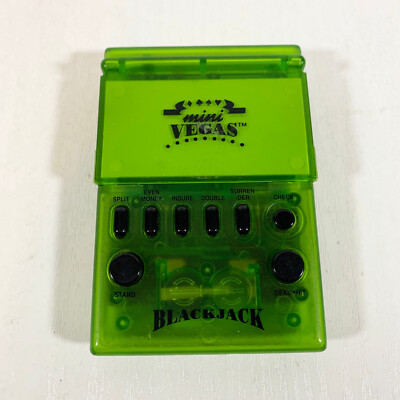 Mini Vegas BlackJack Hand Held Game - Translucent Green - TESTED and WORKING