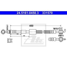 ATE Bremsschlauch Bremsleitung vorne links für Citroën C4 II DS4 24.5161-0450.3