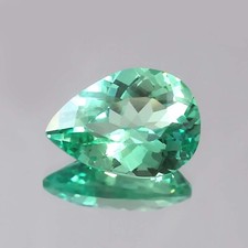 10.65 CT AAA Quality Natural Green Ceylon Parti Sapphire Loose Pear Gemstone Cut