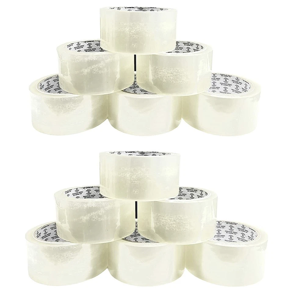 12 x STRONG CLEAR TAPE PARCEL PACKING TAPE 48MM X 66M CARD BOX SEALING ROLLS