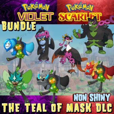 OGERPON LEGENDARY  THE TEAL MASK DLC BUNDLE OF 7 POKEMON SCARLET & VIOLET