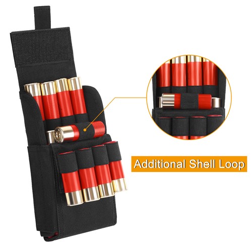 BUXAN Molle 18 Round Ammo Pouch - Tactical Cartridge Holder For 12/20Ga Shotgun Shells