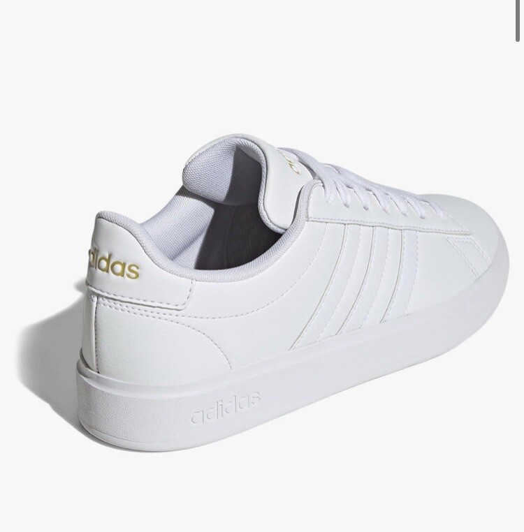 adidas Grand Court 2.0 Tennis Shoes White Gold Metallic Size adidas Grand Court 2.0 Tennis Shoes White Gold Metallic Size