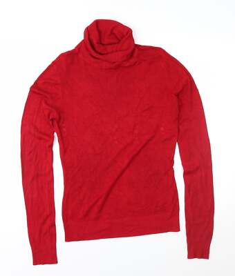 R+B Damen Pullover rot Rollkragen Acrylmischung Größe M