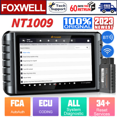 FOXWELL NT1009 Bidirectional OBD2 Scanner Auto Diagnostic Tool ECU Key Coding