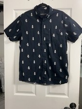 Molokai Surf Hawaiian Men  s Shirt L Pineapple Travel Beach Vacation Casual Dad