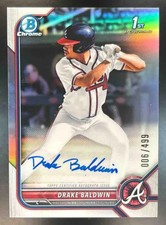 2022 Bowman Draft Drake Baldwin Chrome Pick Auto Refractor /499 Atlanta Braves