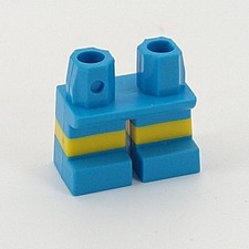 LEGO Mini Legs Short Dark Azure With Yellow Stripes Pattern 41879pb001