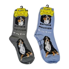 Foozys Canine BERNESE MOUNTAIN DOG Socks Casual Dressy 2 Pairs NWT Christmas