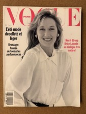 VOGUE France Paris Magazine Meryl Streep May 1989 Vintage French Fashion