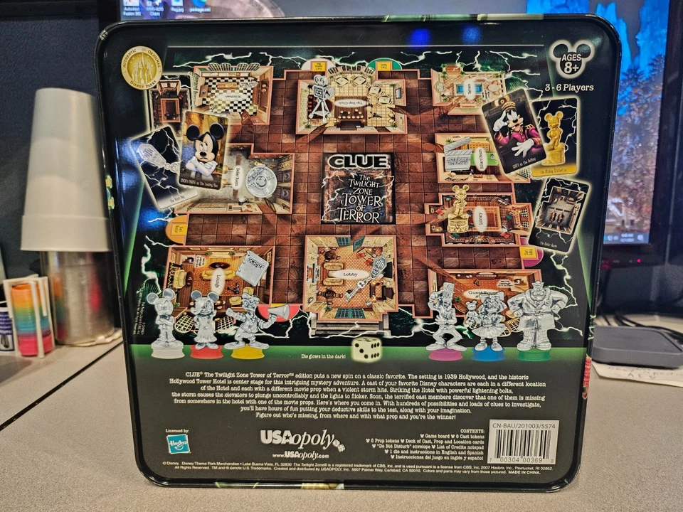 Disney Clue The Twilight Zone Tower Of Terror 2007 juego de mesa completo - firmado Foto 2 de 4