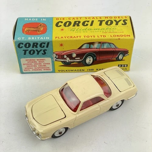 Vintage Boxed Corgi Toys 239 Volkswagen 1500 Karmann Ghia