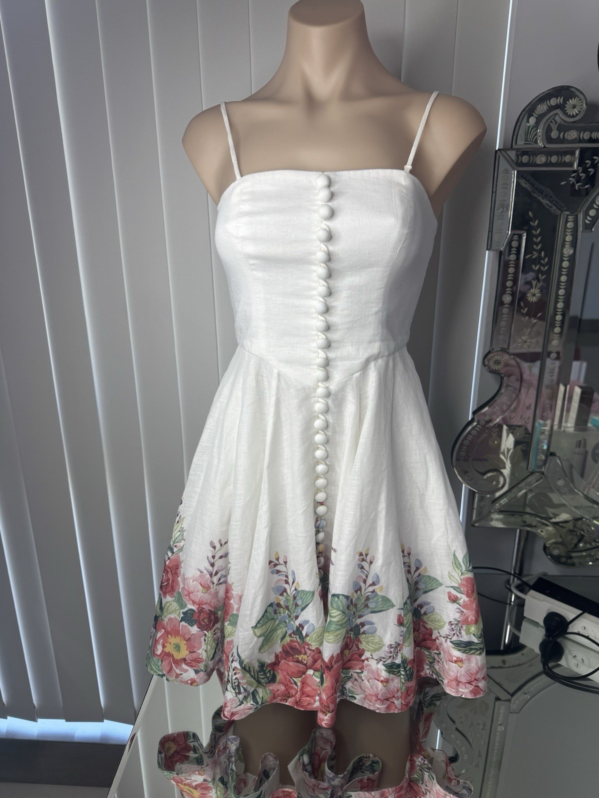 ZIMMERMANN- Bellitude Linen Corset Mini Dress- With Detachable Straps 🩷