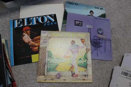 Lot of 5 Elton John Vinyl Records, Good playing copies Goodbye Yellow Brick Road