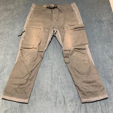Dockers Alpha Khaki Cargo Pants Men 36x29 Gray Stretch Flat Front Outdoor Hiking