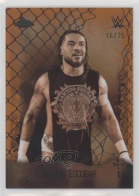 2025 Topps Chrome WWE x Cactus Jack Orange Refractor 16/25 Santos Escobar z1r