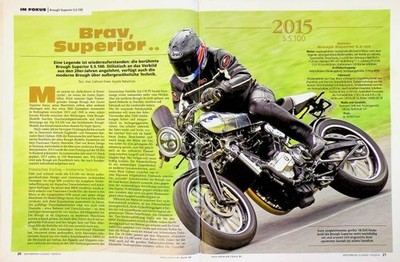 Motorrad Classic 2110) Brough Superior SS 100 mit 132PS in einer ersten Vorstell