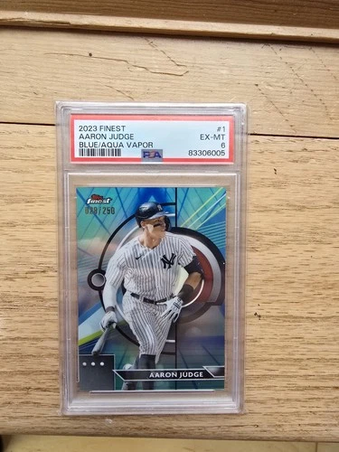 2023 Topps Finest Baseball #1 Aaron Judge Aqua Vapor Refractor #/250 PSA 6 SP