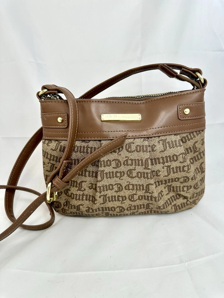 Vintage Juicy Couture Y2K Brown Logoed Faux Leather Crossbody Purse Shoulder - Изображение 2 из 4