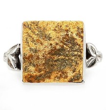 Natural Psilomelane Dendrite 925 Solid Sterling Silver Ring, Sz 8