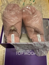 Womens Top Moda Ben 25 Mauve Pink Slippers Scuffs Indoor Outdoor Size 7 New
