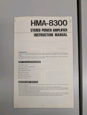 Hitachi Hma-8300 Stereo Power Amplifier Instruction Manual D-5525