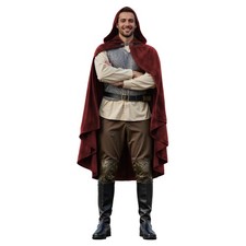 Medieval Hooded Cloak, Renaissance Cape with Hood, Wizard Witch Costume Robe,...