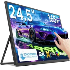 Used 24.5" Touchscreen 2K 165Hz QHD Portable Monitor Gaming Display Freestanding