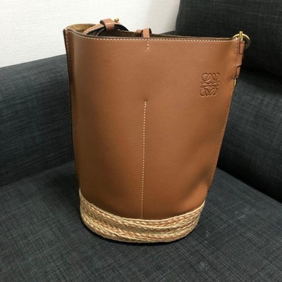 Loewe Paula s Ibiza 2020 Gate Bucket Bag Mermaid Brown Leather Designer Rare JPN