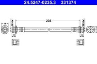 NEU - ATE 24.5247-0235.3 Bremsschlauch FüR Suzuki