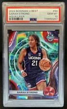 2024-25 Bowman's Best University Sarah Strong Aqua Lava Refractor #/199 PSA 10