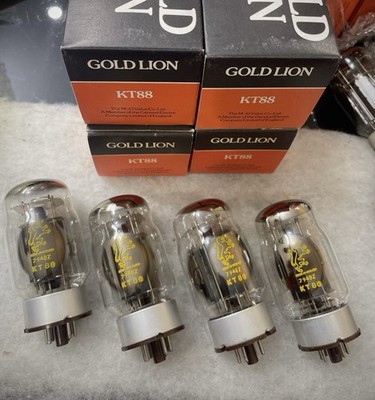Genalex Gold Lion KT88 6550 Brown Base Dirty Black Plate Tested Full Box Matched
