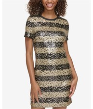Karl Lagerfeld Womens Sequined Sheath Dress
