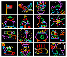 Refill Sheets for Lite Brite LED Flat Screen, Cube, Four Share - Holiday 16 Pack