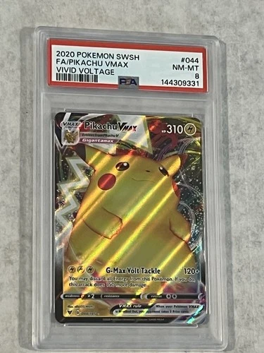2020 Pokemon Pikachu VMAX Full Art Vivid Voltage 044/185 PSA 8 NM-MT
