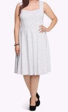 Torrid White Polka Dot Swing Sweetheart Plus Size 16 Vintage Inspired Dress