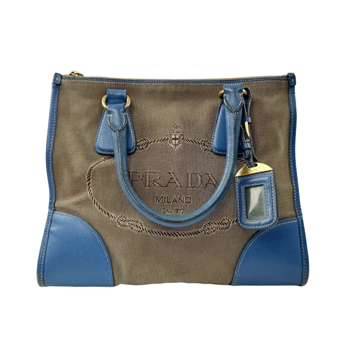25+ PRADA Leather Exterior Blue Bags & Handbags for Women for sale
