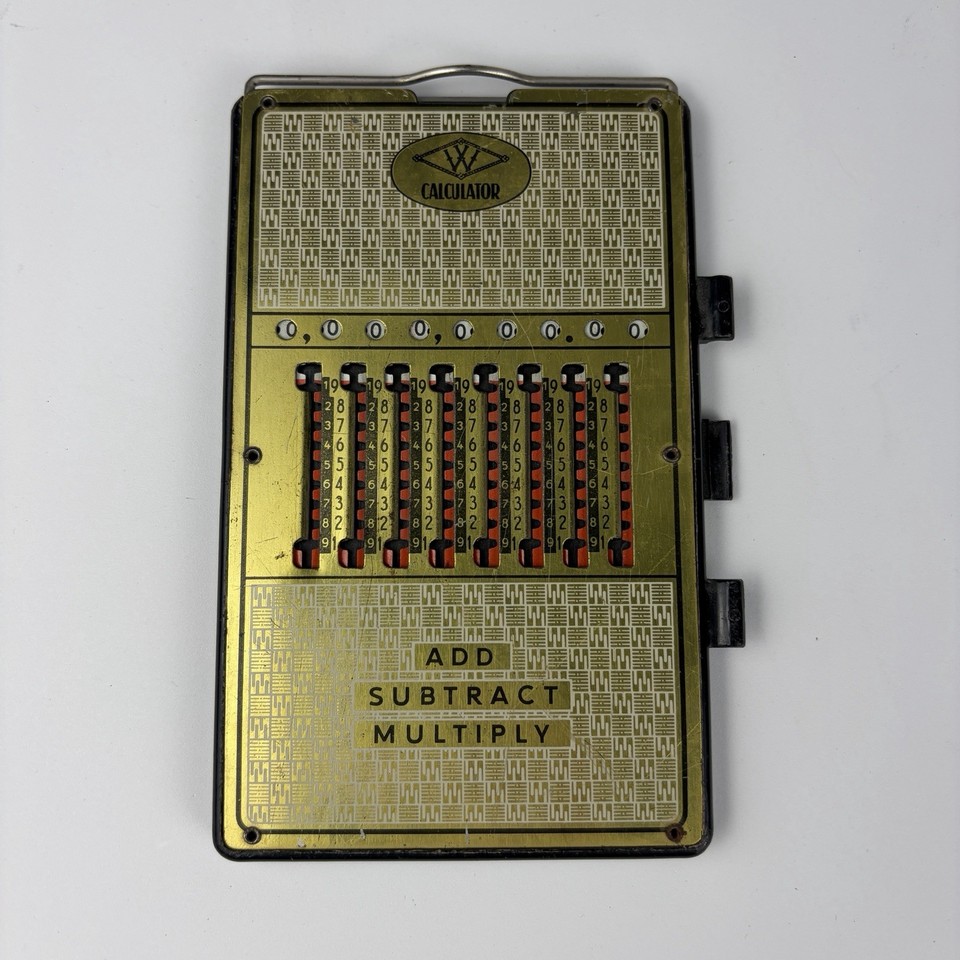 Vintage Mid Century Mechanical Sliding Calculator West Germany