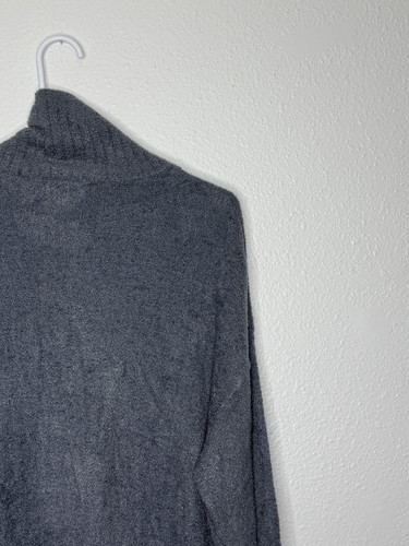 EUC Barefoot Dreams CozyChic Lite 1X Rib Half Zip Tunic Lounge Sweater Soft Gray - Picture 13 of 20