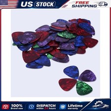 100pcs Thin Guitar Picks 0.46mm Celluloid Assorted Colors Bulk Plectrums Set