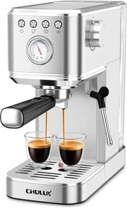 CHULUX Slim Espresso Machine with Milk Frother, 20 Bar Professional Italian Pump