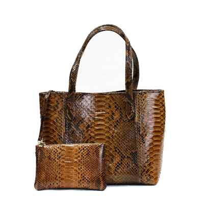 Giovanna Barrios Python Amelia Tote Bag - Havana Brown