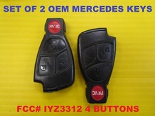 2 X Oem Mercedes Smart Key Fob Fobik Four Button Circle Panic Iyz3312 315mhz