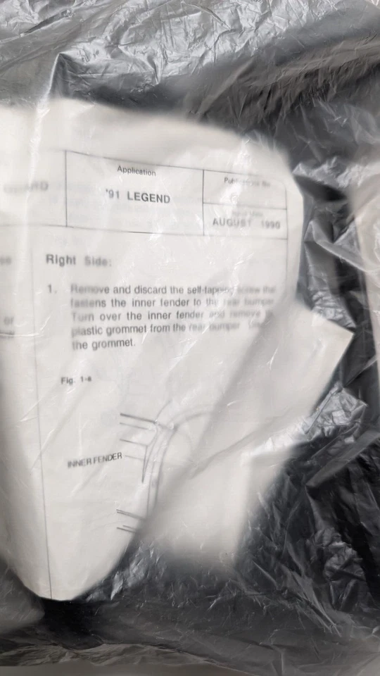 1991-1995 Acura Legend Sedan USDM Factory OEM REAR Mud Splash Guards Set NEW OEM — 第 3/4 张图片