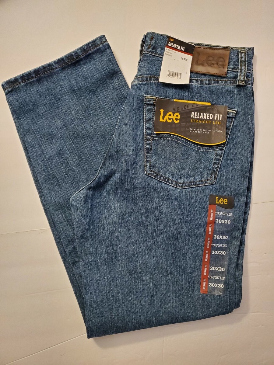 Men's Lee Relaxed Fit Straight Leg Blue Jeans Variety Color and
