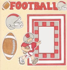 "FOOTBALL" MY MIND'S EYE FRAME UPS DIE CUT SET ~ BOYS SPORTS TEAM SCHOOL