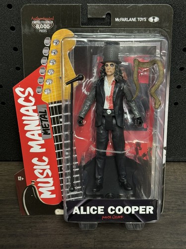 McFarlane Music Maniacs – Figurine Alice Cooper Metal 15,2 Cm, 22 Points D'Articulation, Carte D'Art Et Accessoires