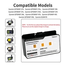 Batteria 3400mAh per Garmin GPSMAP 276,276c,296,396,376,376C,378,496,495,EGM478