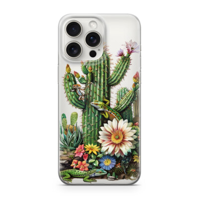 CACTUS GREEN Handy Hülle Transparent für iphone 16 PRO Motiv full Live M4