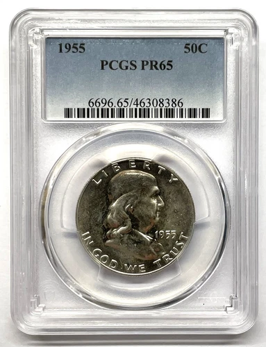 1955 Franklin Silver Half PCGS Gold Shield PR65